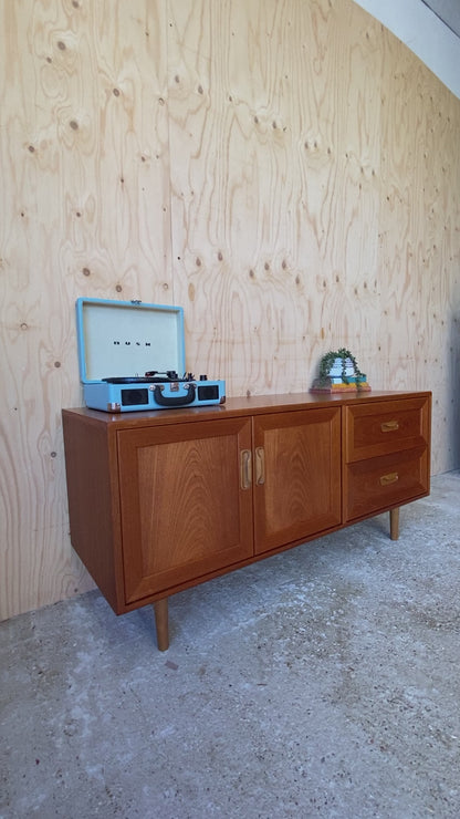 Vintage Retro Mid Century Media Sideboard by British makers GPlan on Wooden Legs