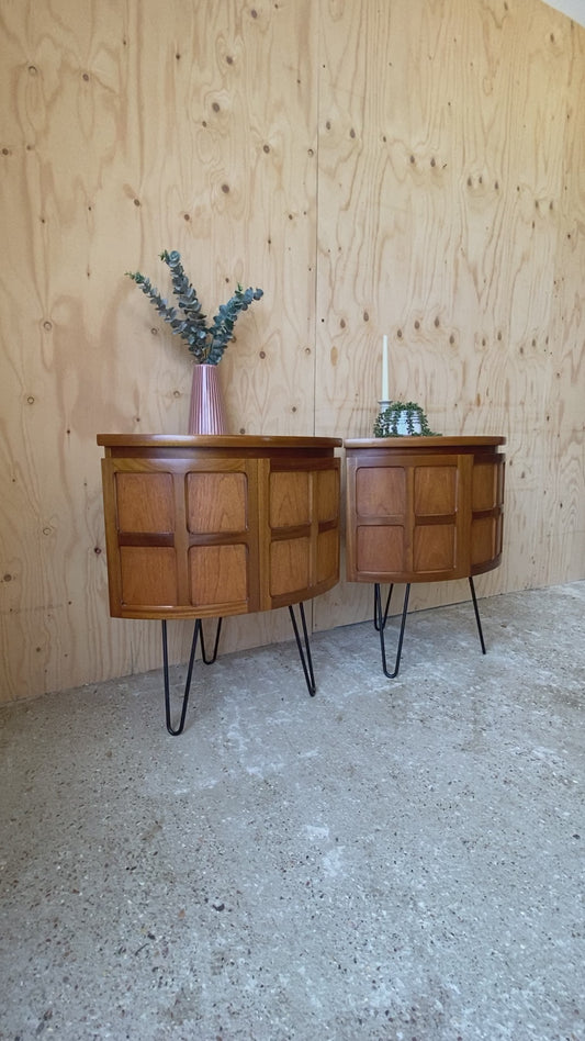 Mid Century Retro Vintage Nathan Cabinets / Bedside Tables