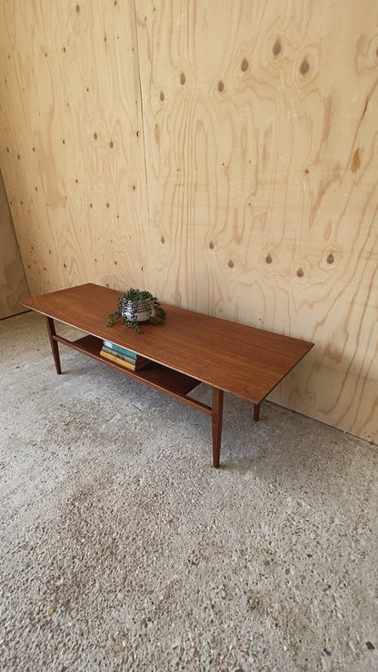 Mid Century Retro Two Tier Teak Coffee Table