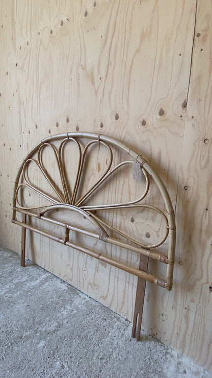 Vintage Bamboo Double Bed Headboard