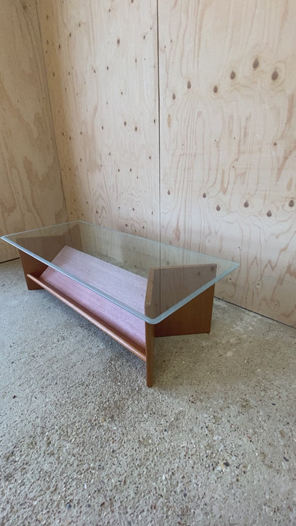 Mid Century Vintage Rare GPlan Coffee Table with Glass Top