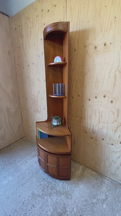 Retro Vintage Mid Century Corner Cabinet by Nathan Furniture
