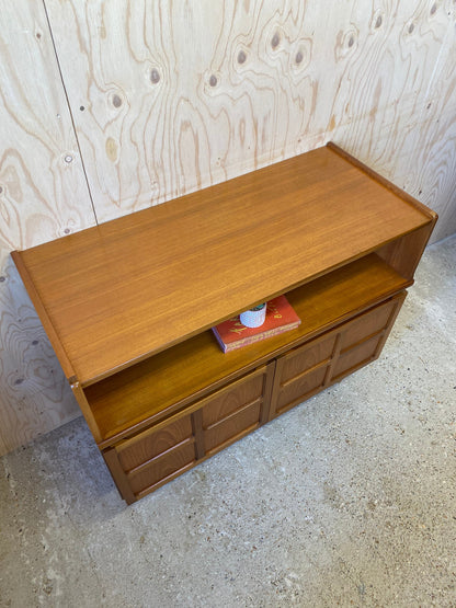 Retro Mid Century Vintage Nathan Sideboard Vinyl Record Storage TV Stand Drinks Cabinet on Wooden Tapered Legs